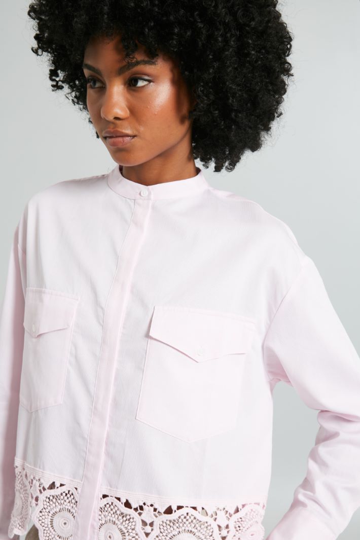 Lace-trimmed Oxford shirt Intrend - 4