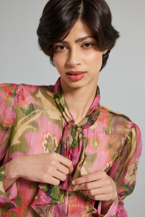 Camicia in creponne lamè