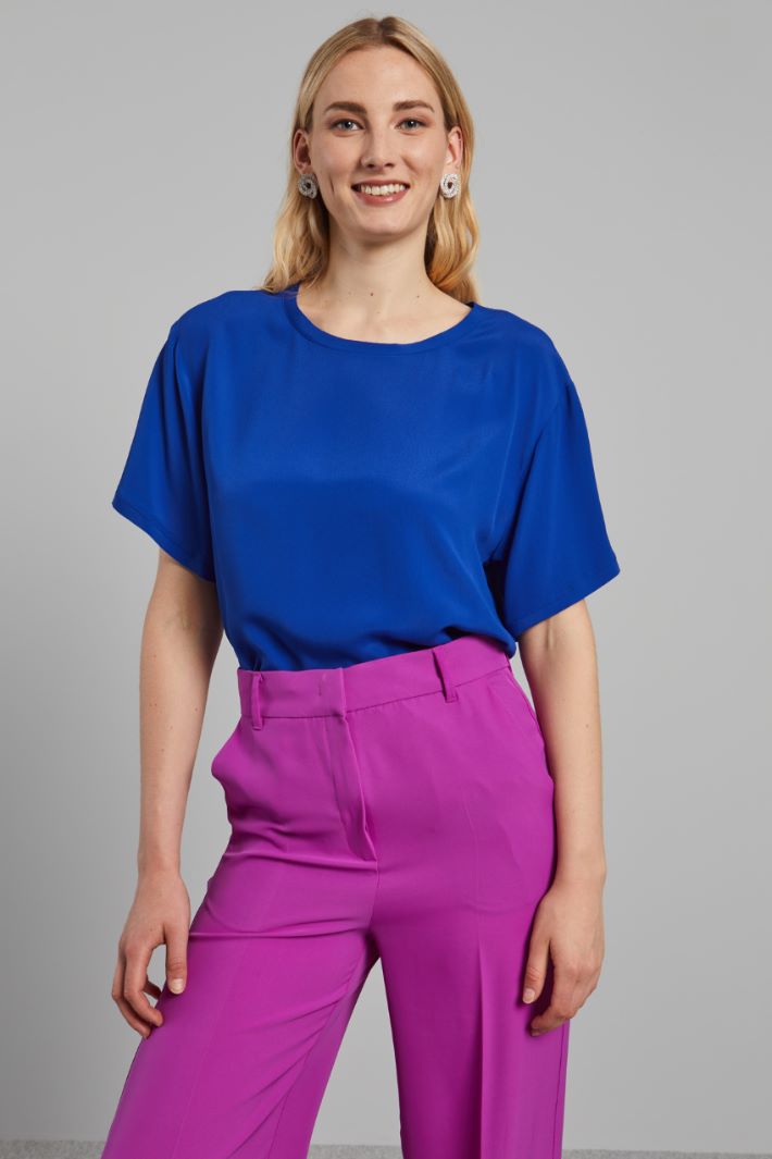 Boxy fit silk blend blouse Intrend - 3