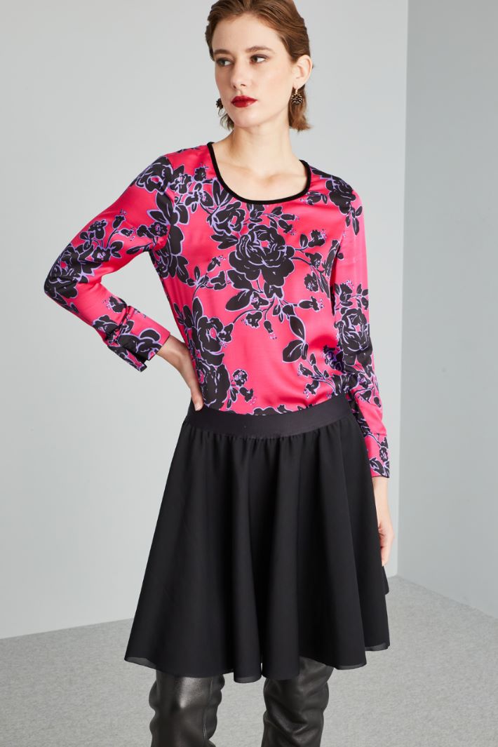 Blouse with velvet details Intrend - 3