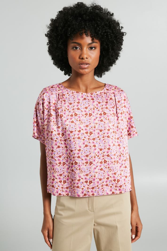 Printed twill blouse Intrend - 3