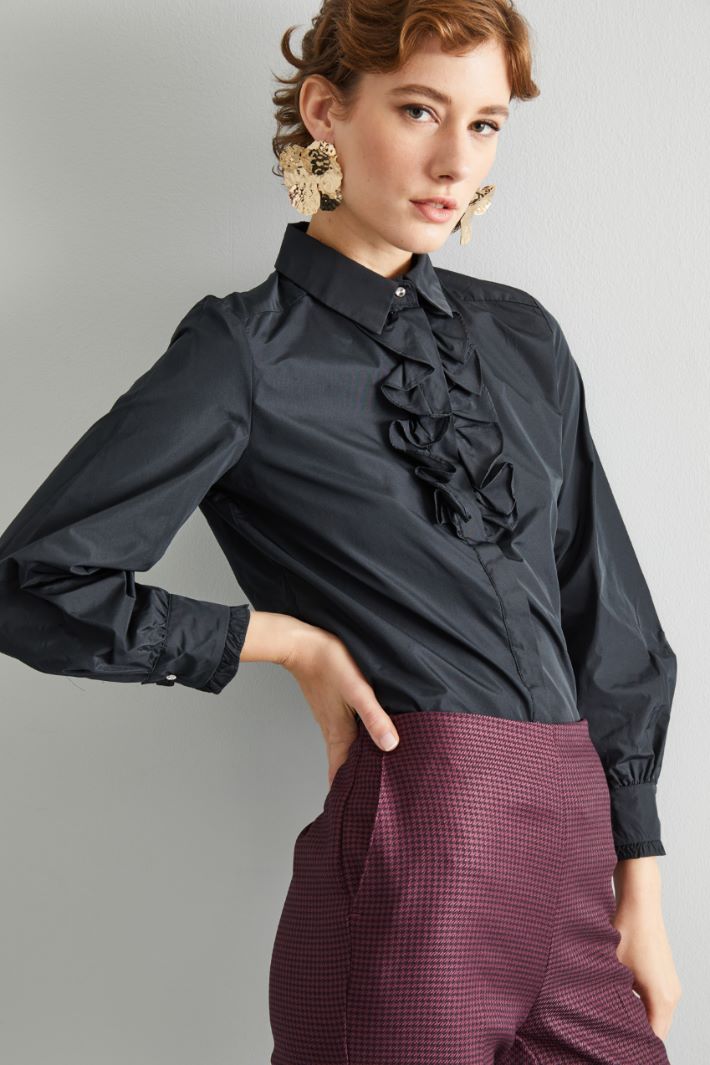 Ruched taffeta shirt Intrend - 4