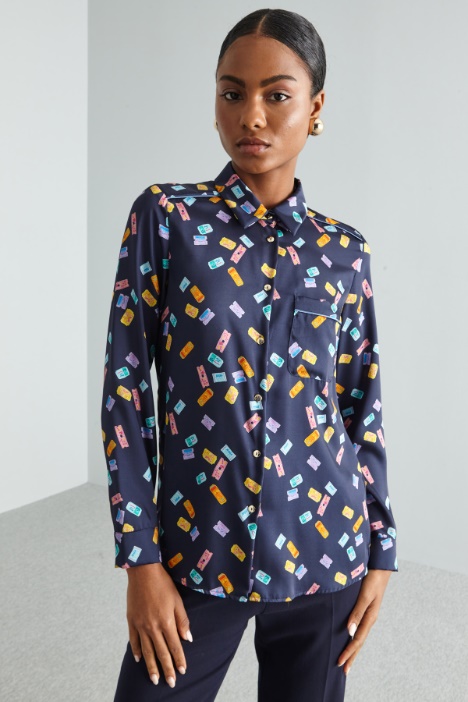 Printed twill shirt Intrend