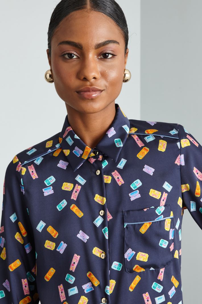 Printed twill shirt Intrend - 4