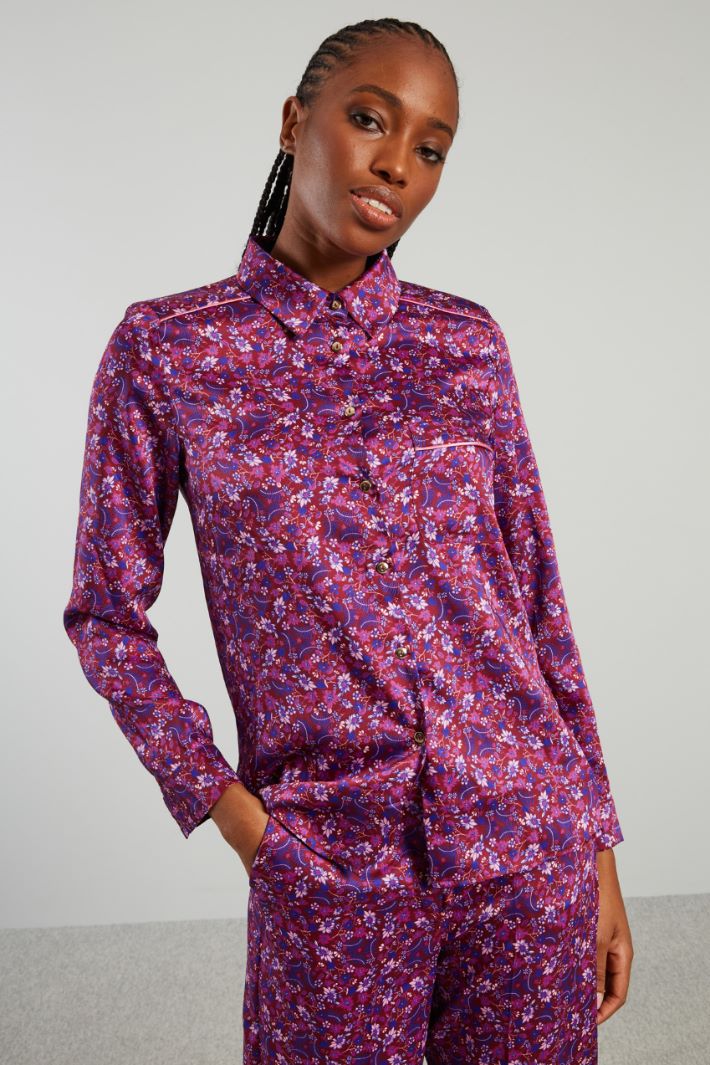 Printed twill shirt Intrend - 3