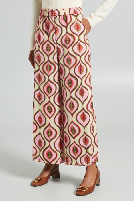 Pantaloni cropped in enver satin