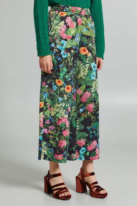 Pantaloni cropped in enver satin