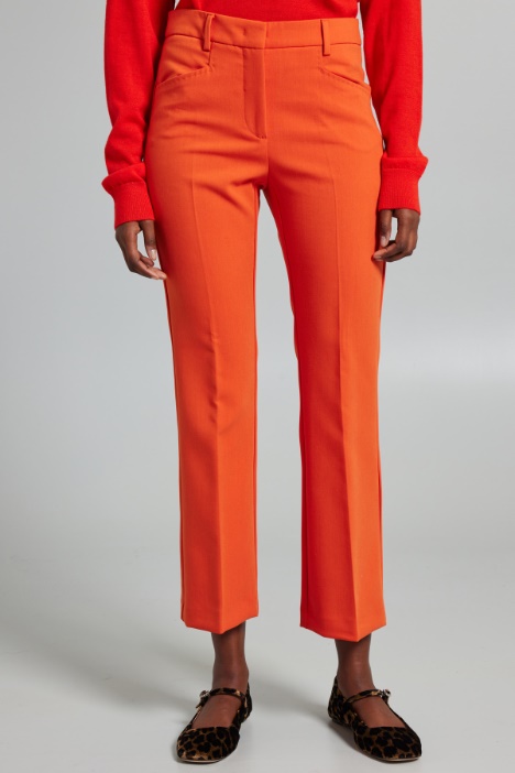 Pantaloni flare in doppia tela