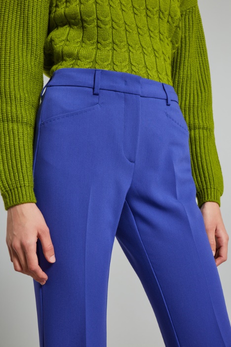 Pantaloni flare in doppia tela