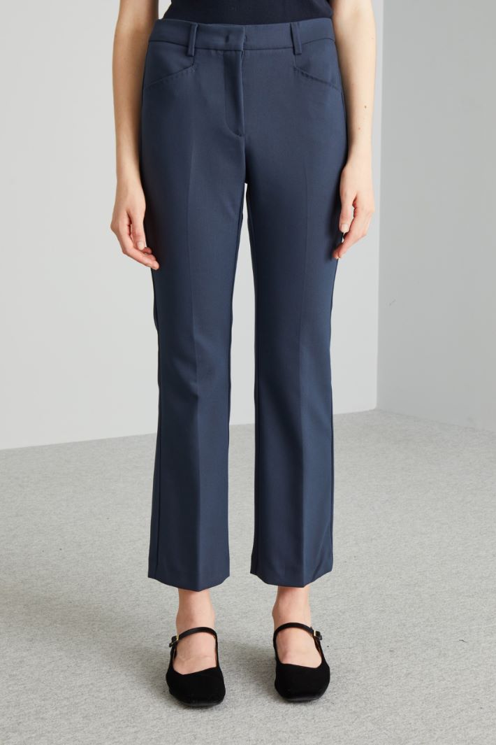 Pantaloni flare in doppia tela Intrend - 2