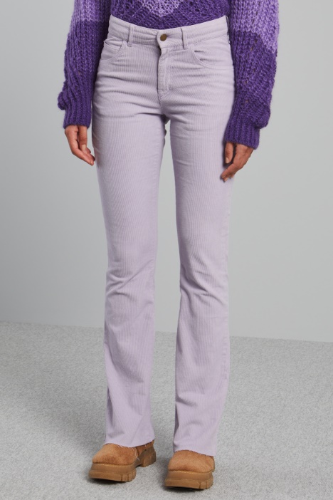 Pantaloni flare in velluto