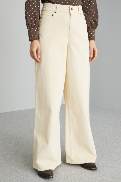 Pantaloni a zampa in velluto Intrend - 2