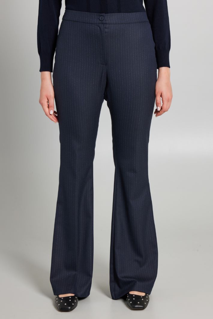 Pinstriped gabardine trousers Intrend - 3