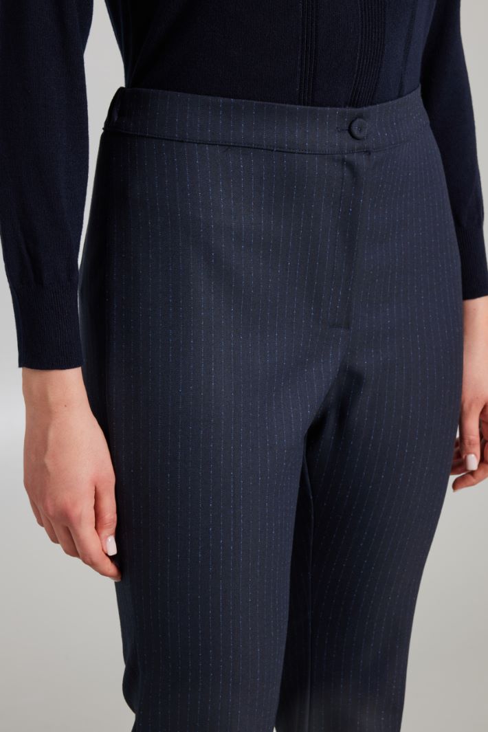 Pinstriped gabardine trousers Intrend - 4