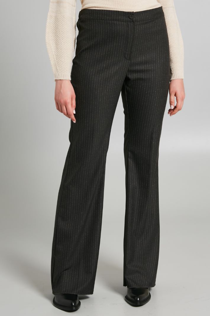 Pinstriped gabardine trousers Intrend - 3