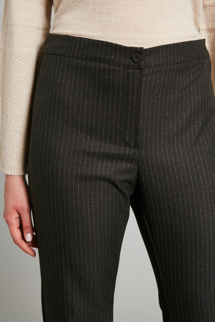 Pinstriped gabardine trousers Intrend - 4