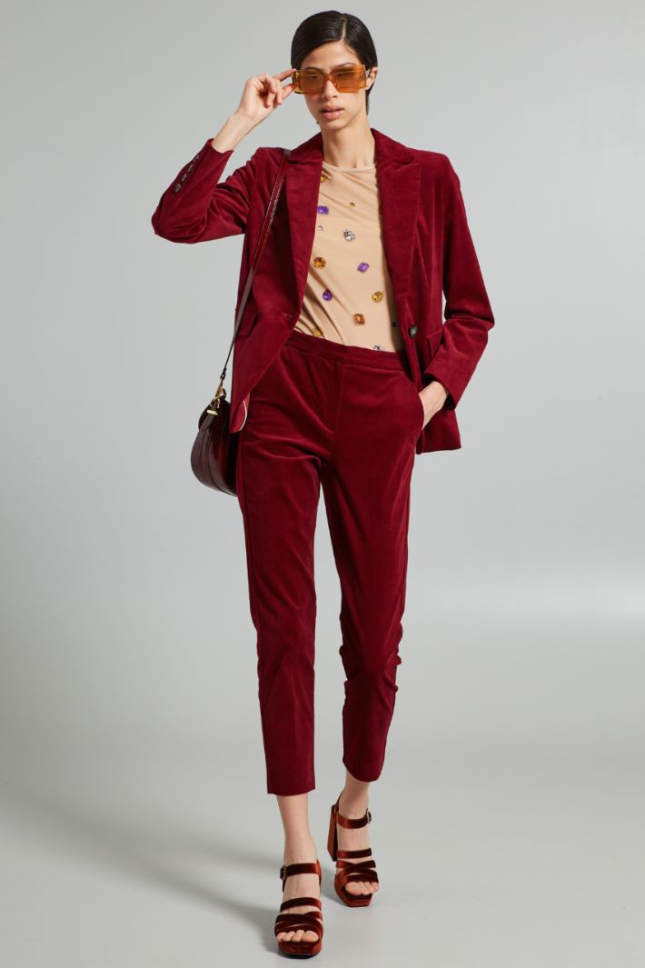 Smooth velvet trousers Intrend