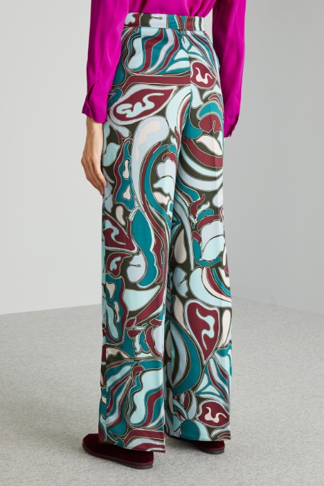 Pantaloni in raso martellato