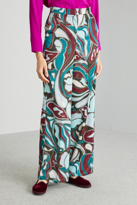 Pantaloni in raso martellato