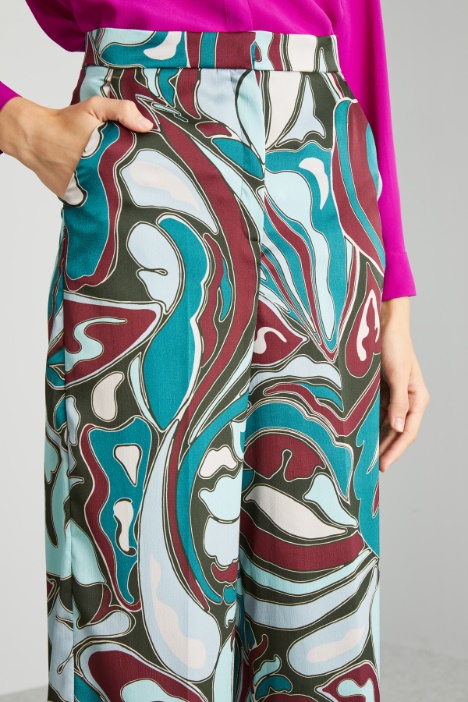 Pantaloni in raso martellato