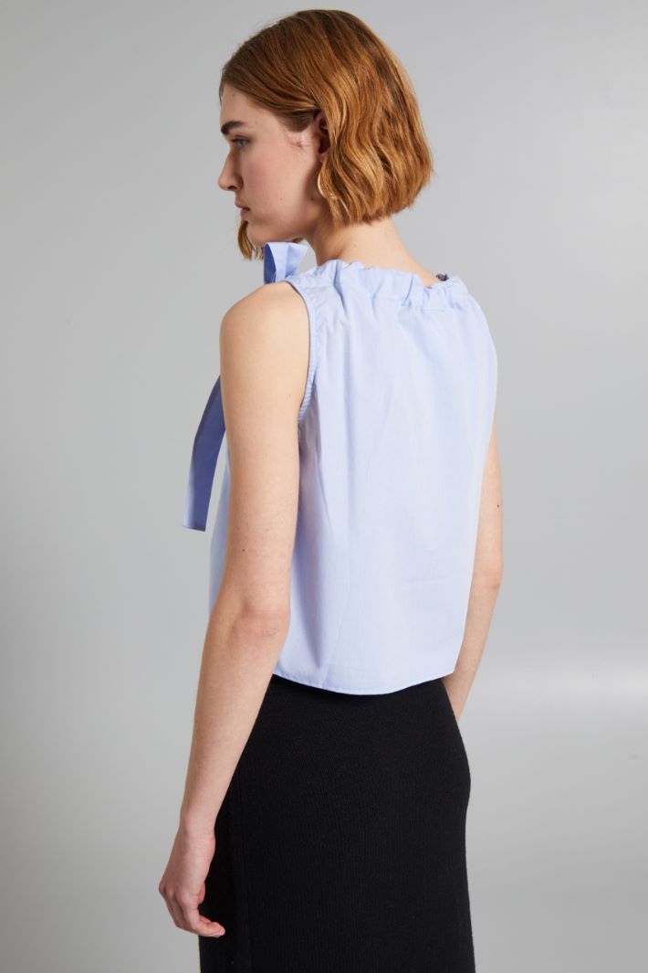 Bow-embellished poplin top Intrend - 2