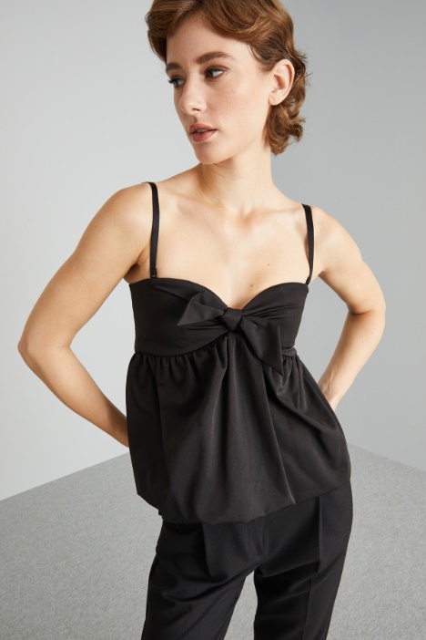 Top in ottoman con fiocco