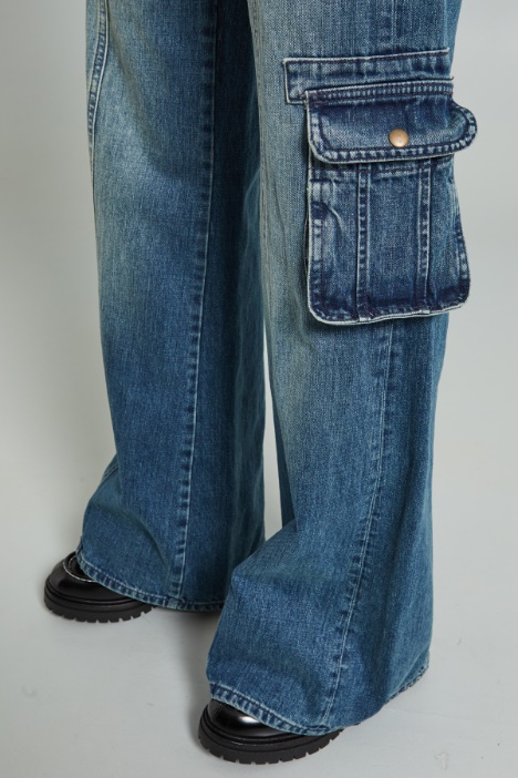 Jeans cargo in denim