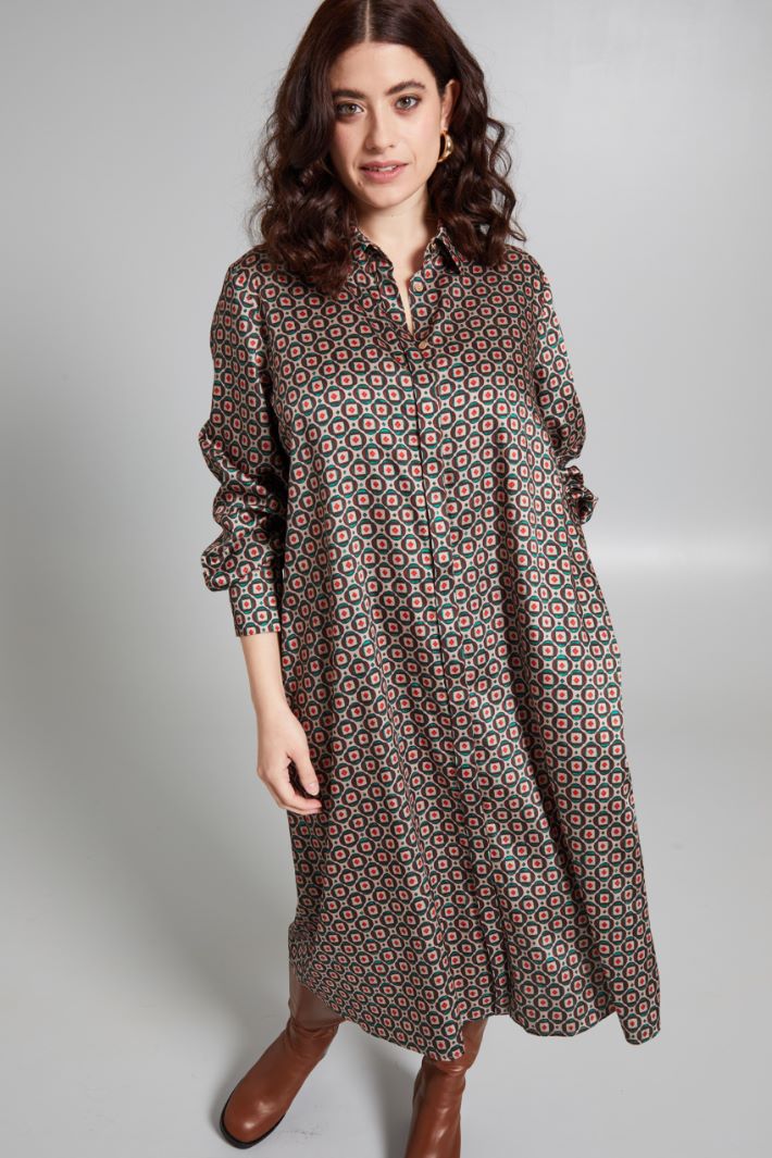 Patterned twill shirt dress Intrend - 3