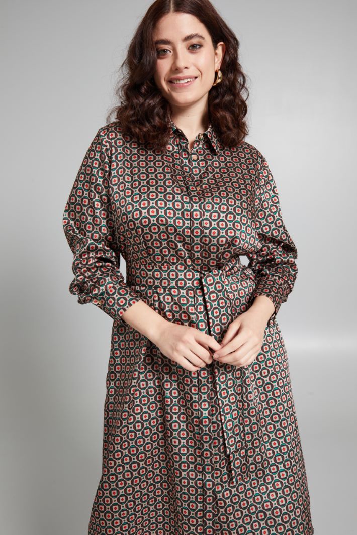 Patterned twill shirt dress Intrend - 4