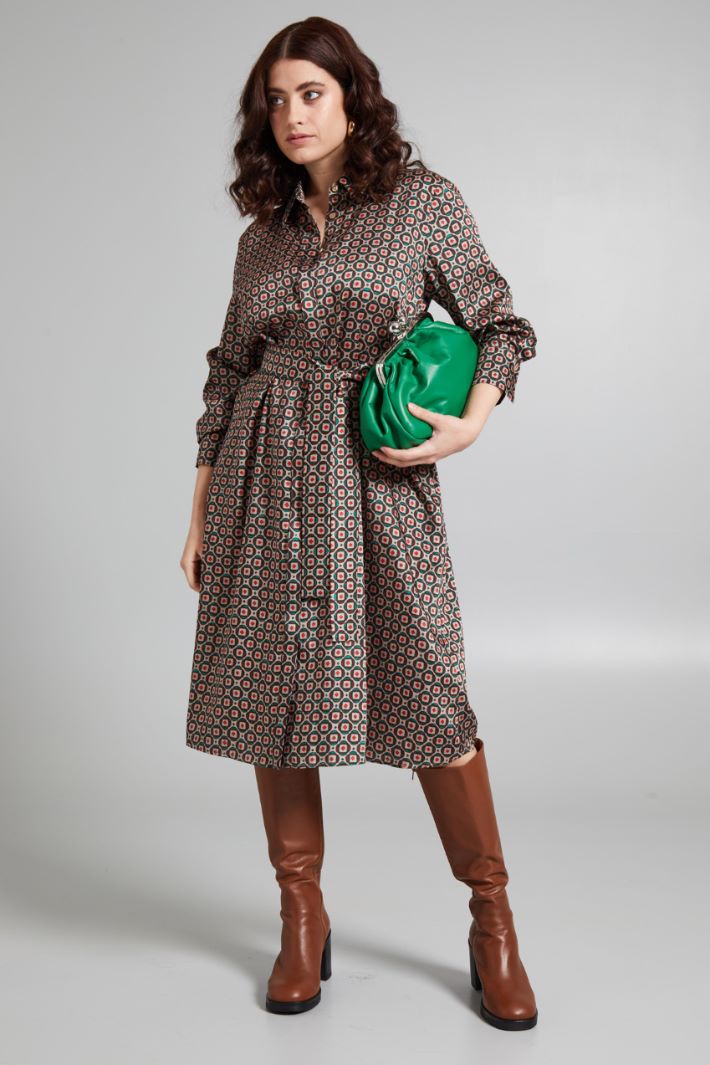 Patterned twill shirt dress Intrend