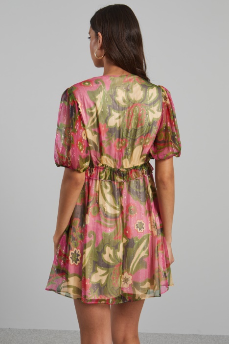 Abito corto in creponne lamè