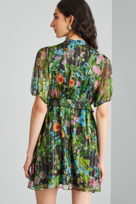 Abito corto in creponne lamè