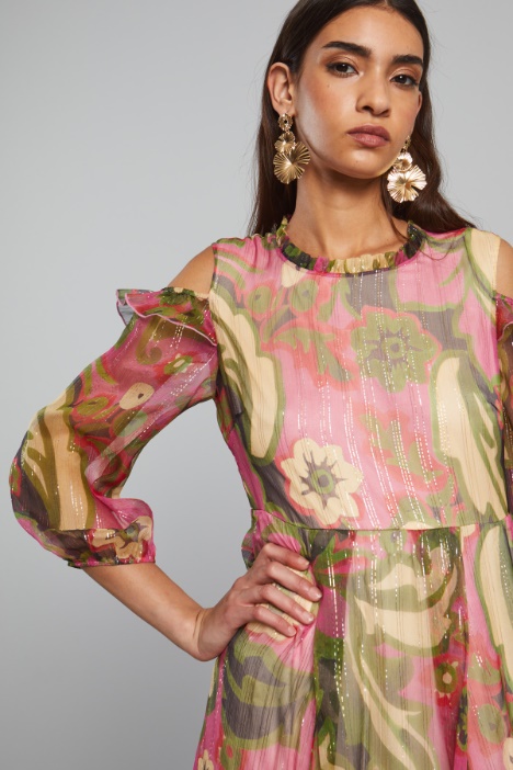 Abito lungo in creponnè lamè