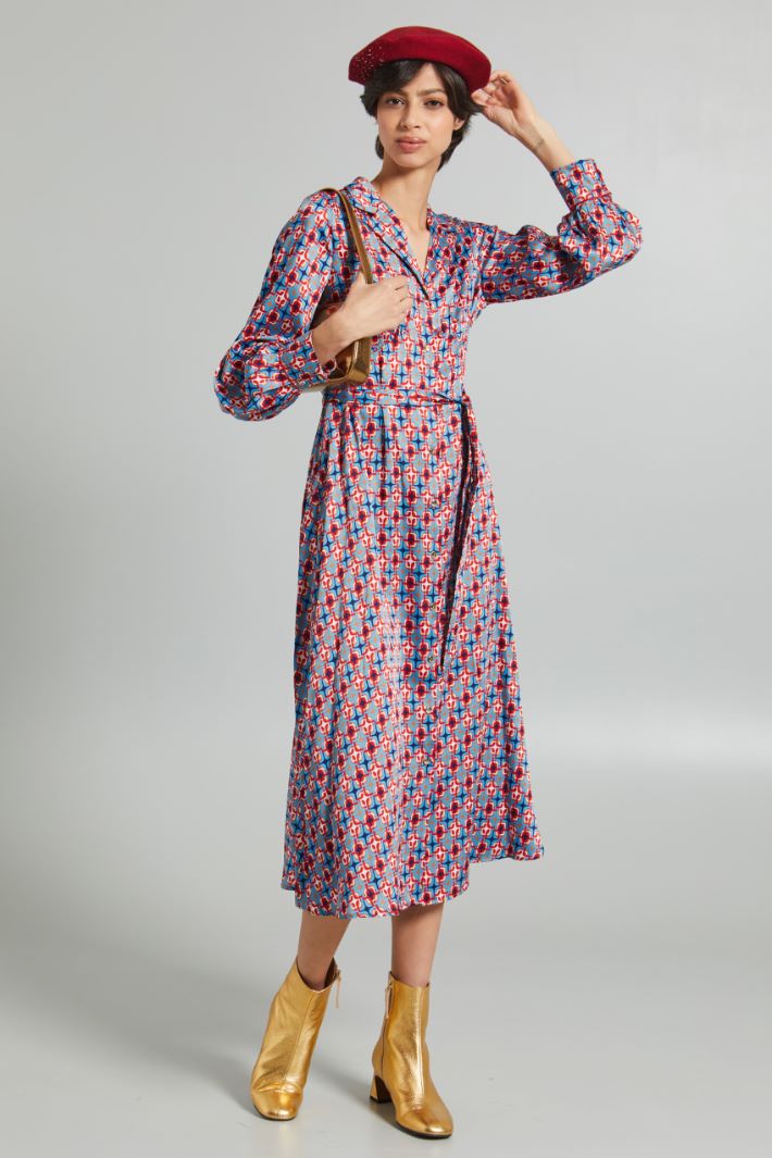 Sash-decorated shirt dress Intrend