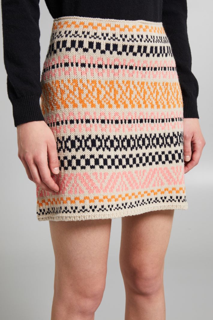 Inlaid mini knit skirt Intrend - 4