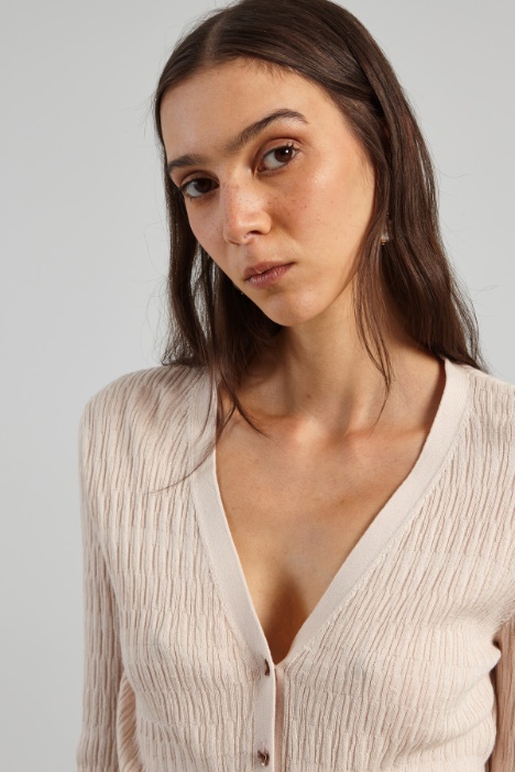 Cardigan con bottoni a fiore