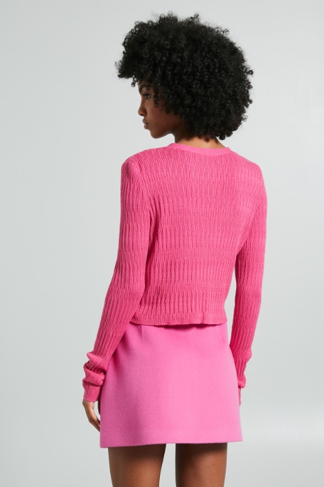 Cardigan con bottoni a fiore