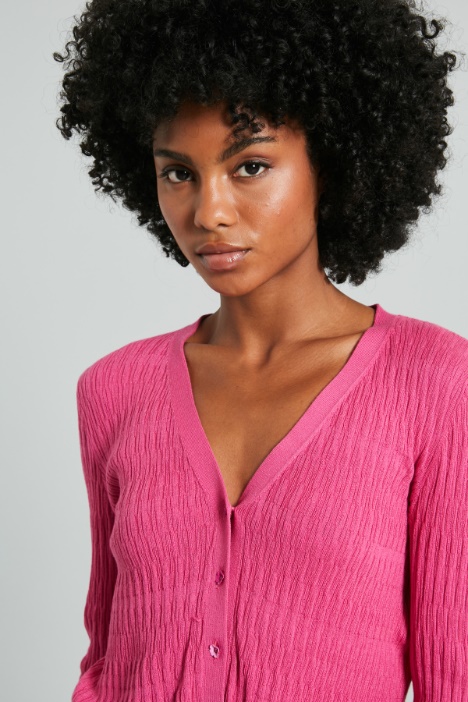 Cardigan con bottoni a fiore