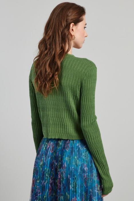 Cardigan con bottoni a fiore