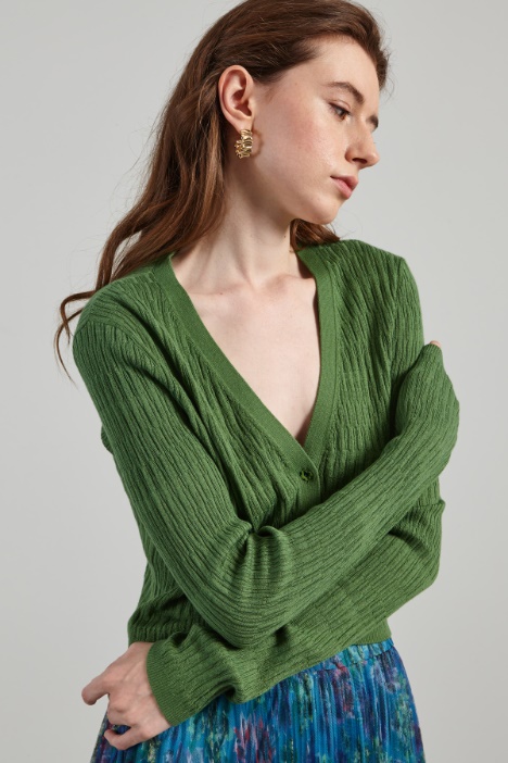 Cardigan con bottoni a fiore