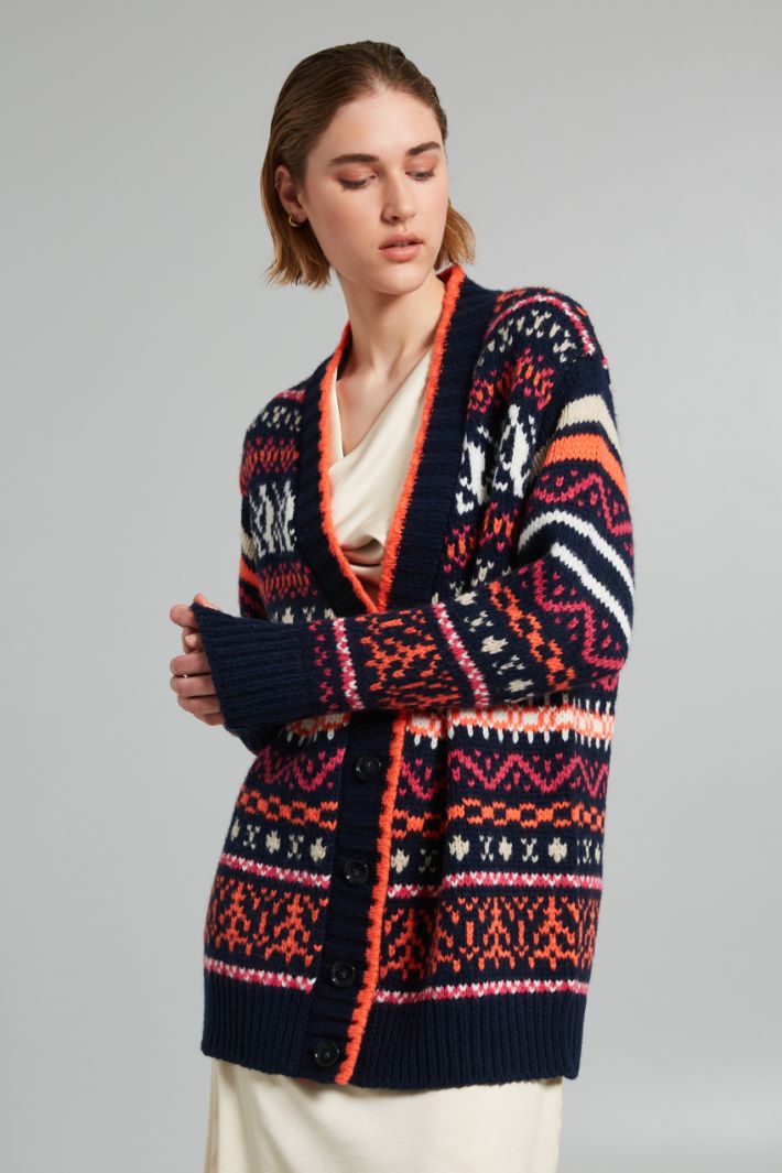 Oversized inlaid cardigan Intrend - 3