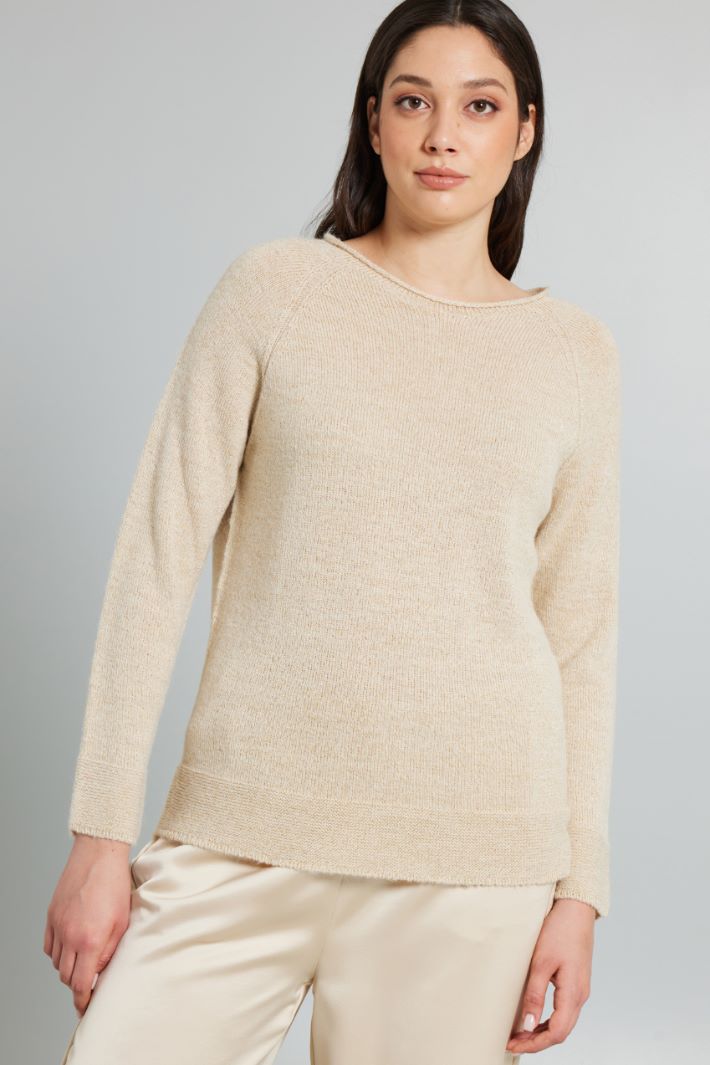 Regular-fit lurex yarn sweater Intrend - 3