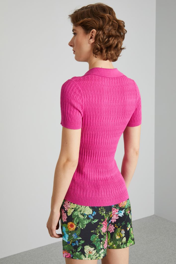 Short-sleeved fitted sweater Intrend - 2