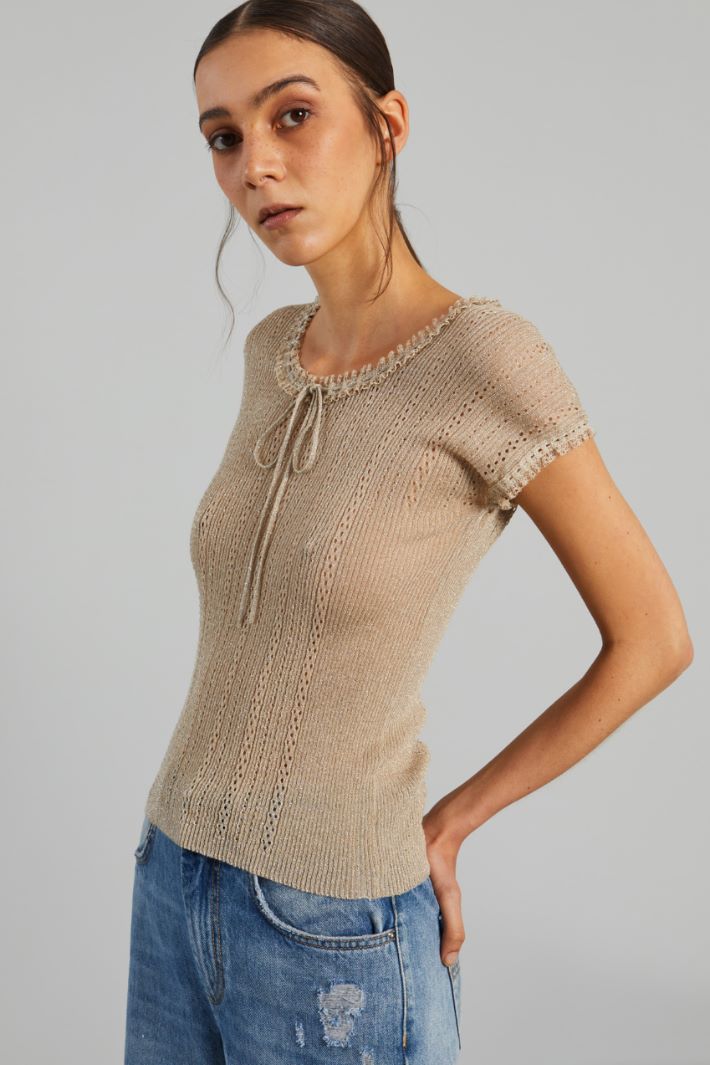 Lace-trimmed lurex jumper Intrend - 3