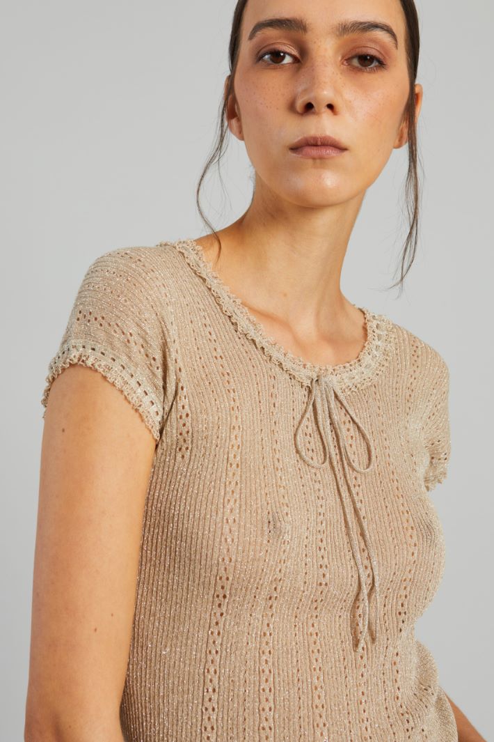 Lace-trimmed lurex jumper Intrend - 4