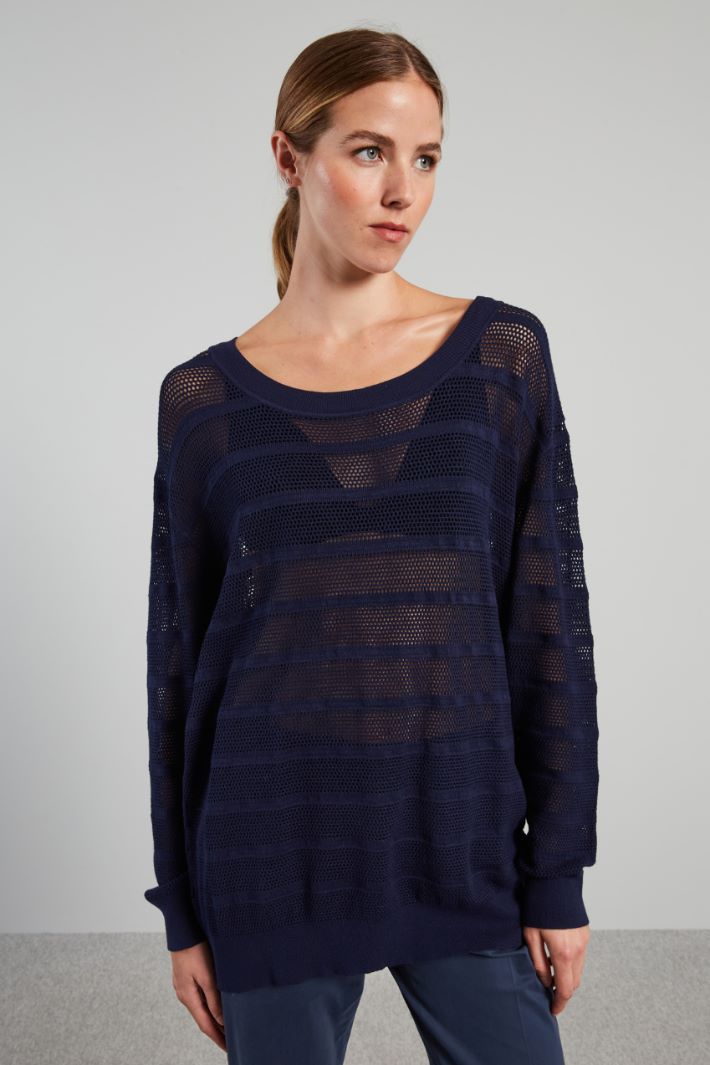 Long openwork sweater Intrend - 3