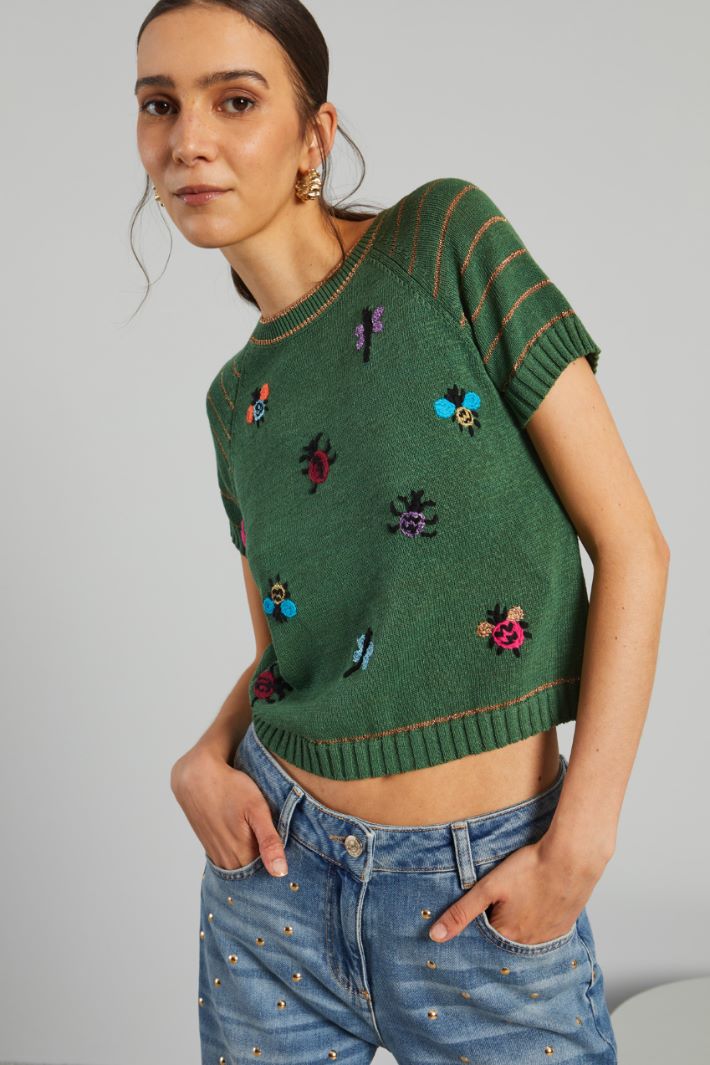 Embroidered lurex jumper Intrend - 3