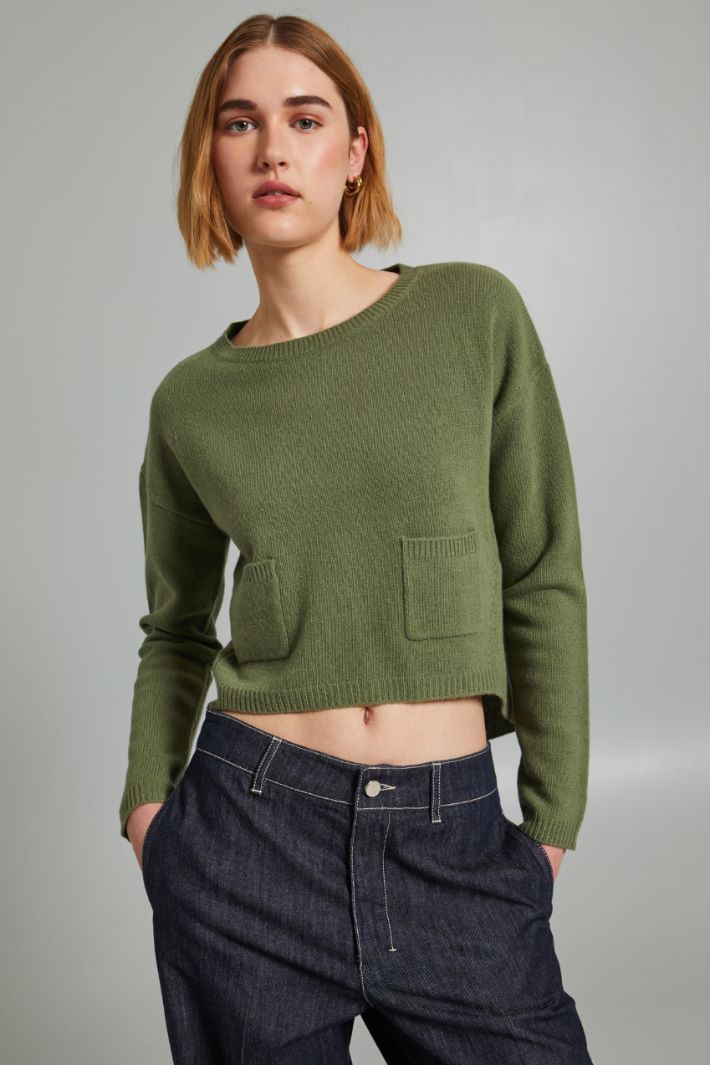 Crop sweater with pockets Intrend - 3