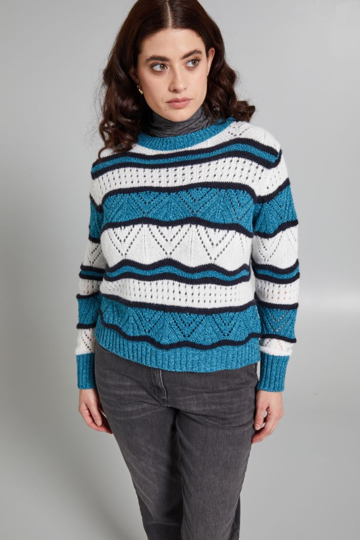 Wool mouliné sweater Intrend - 3