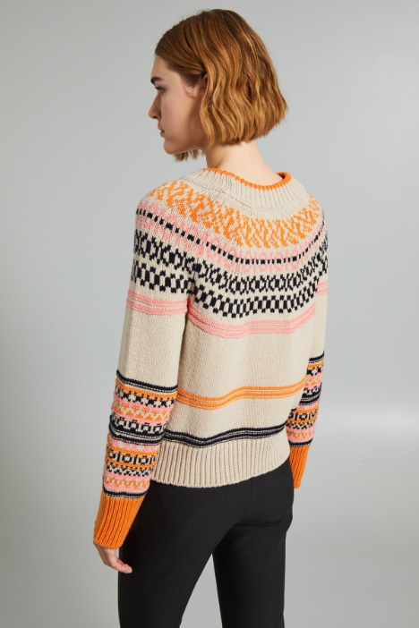 Maglia boxy con intarsio